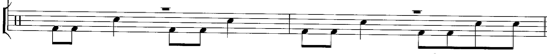 Partition pour la batterie des phrases 2 et 4 du deuxième couplet d'Old Man, tiré de l'album Harvest de Neil Young